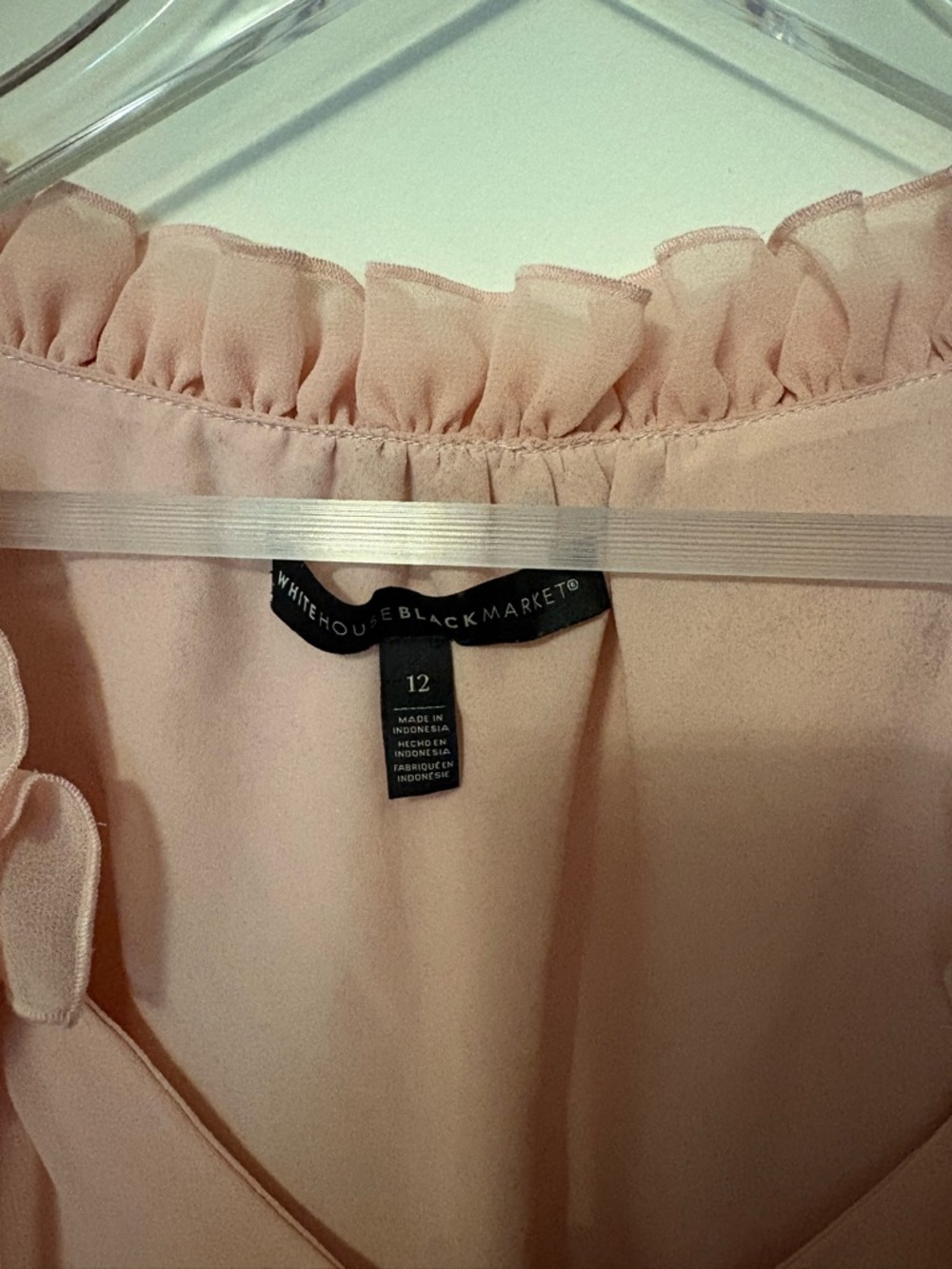 Whbm Sleeveless Ruffle Neck Pink blush Dress with Tassel Detail size 12 like new - Picture 4 of 5